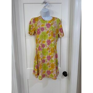 ASOS DESIGN mini tea dress in retro floral print size 8